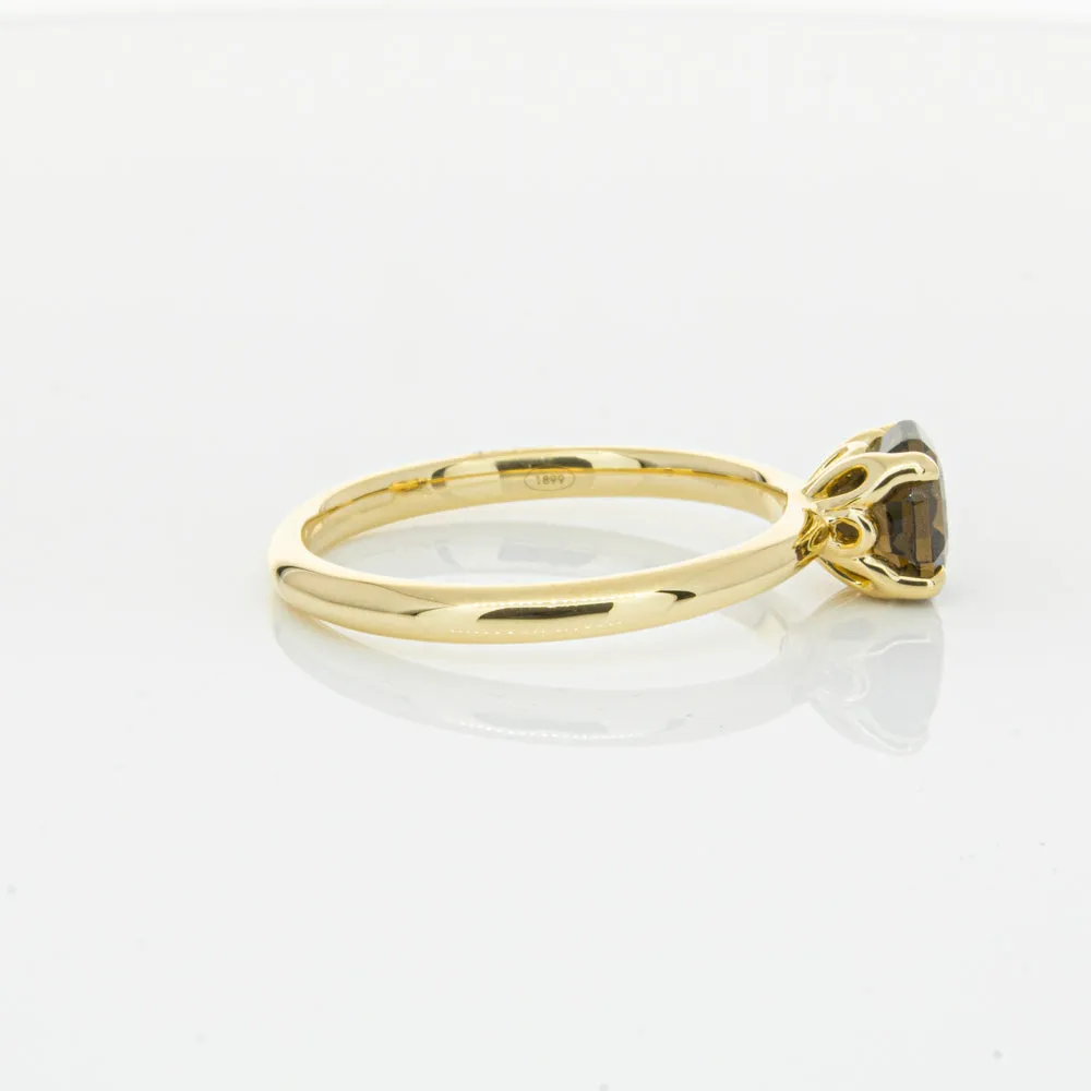 18ct Yellow Gold Smoky Quartz Mini Octavia Ring