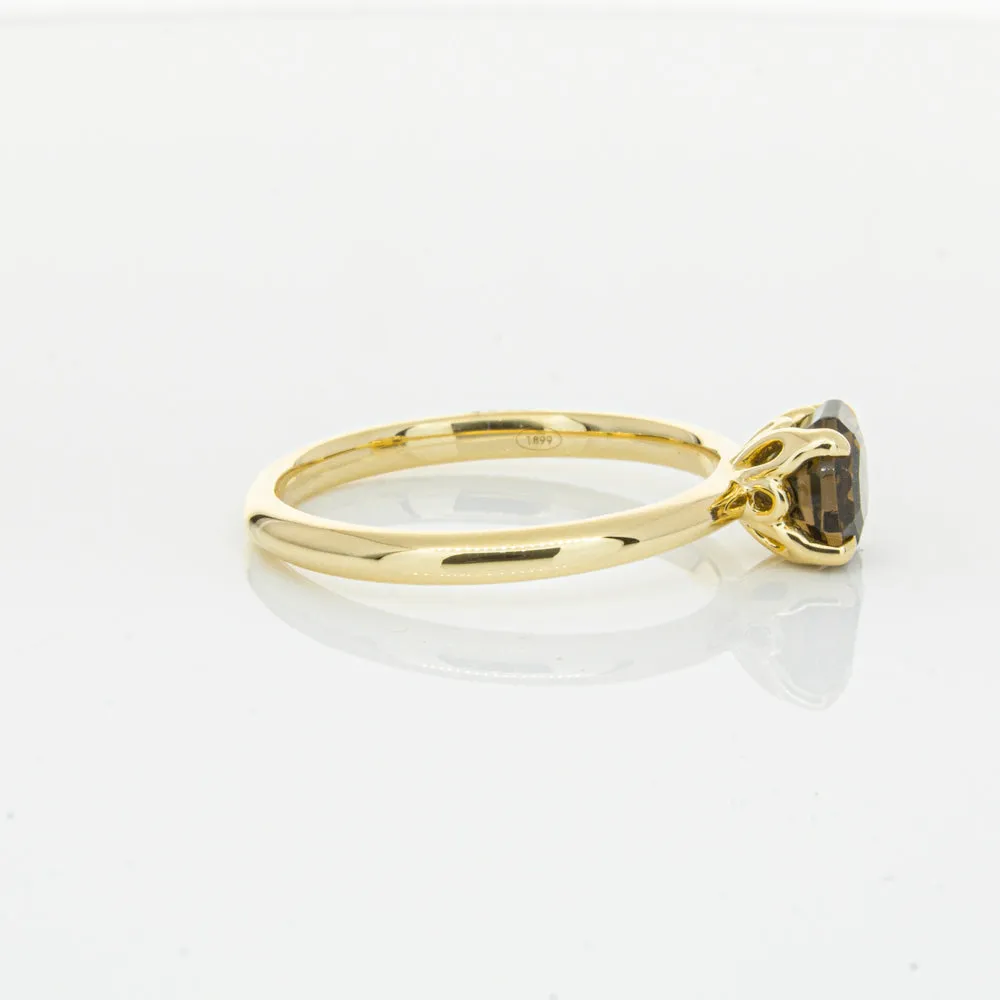 18ct Yellow Gold Smoky Quartz Mini Octavia Ring