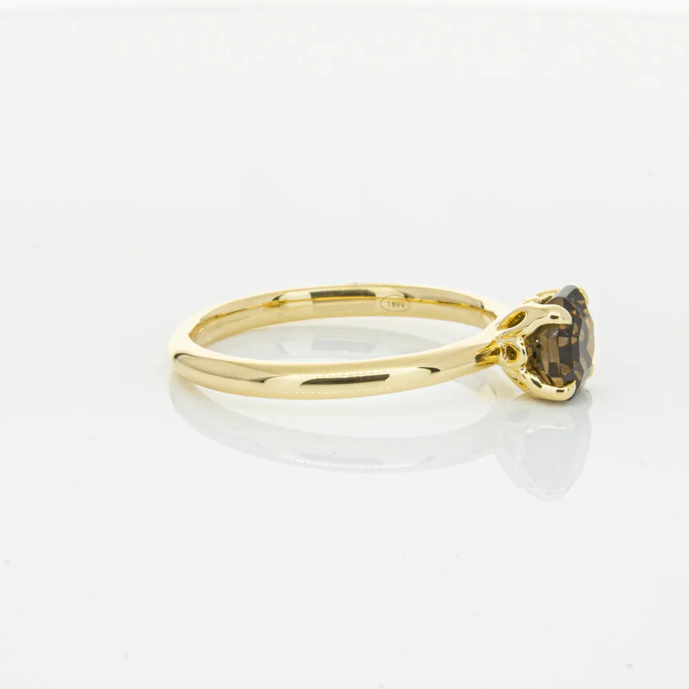 18ct Yellow Gold Smoky Quartz Mini Octavia Ring