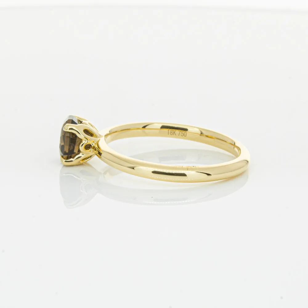 18ct Yellow Gold Smoky Quartz Mini Octavia Ring