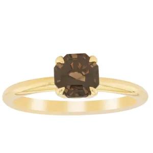 18ct Yellow Gold Smoky Quartz Mini Octavia Ring