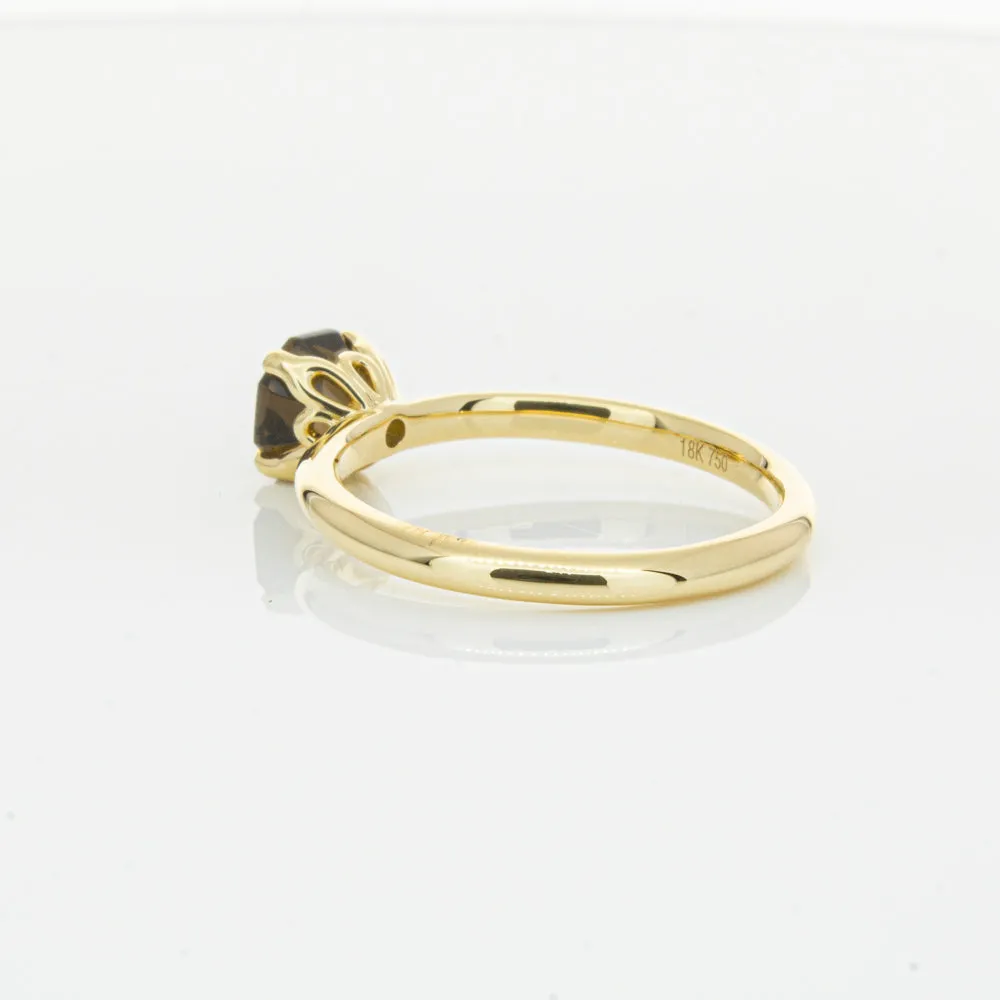 18ct Yellow Gold Smoky Quartz Mini Octavia Ring