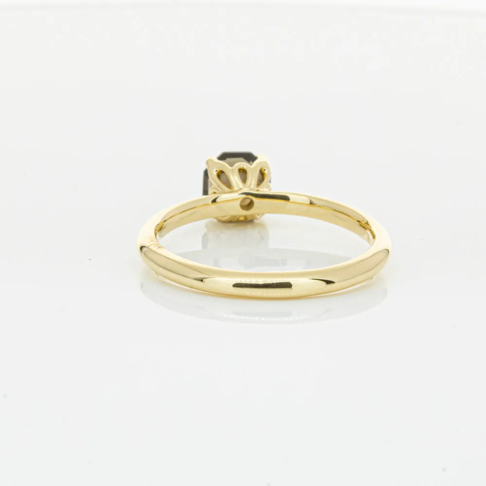 18ct Yellow Gold Smoky Quartz Mini Octavia Ring
