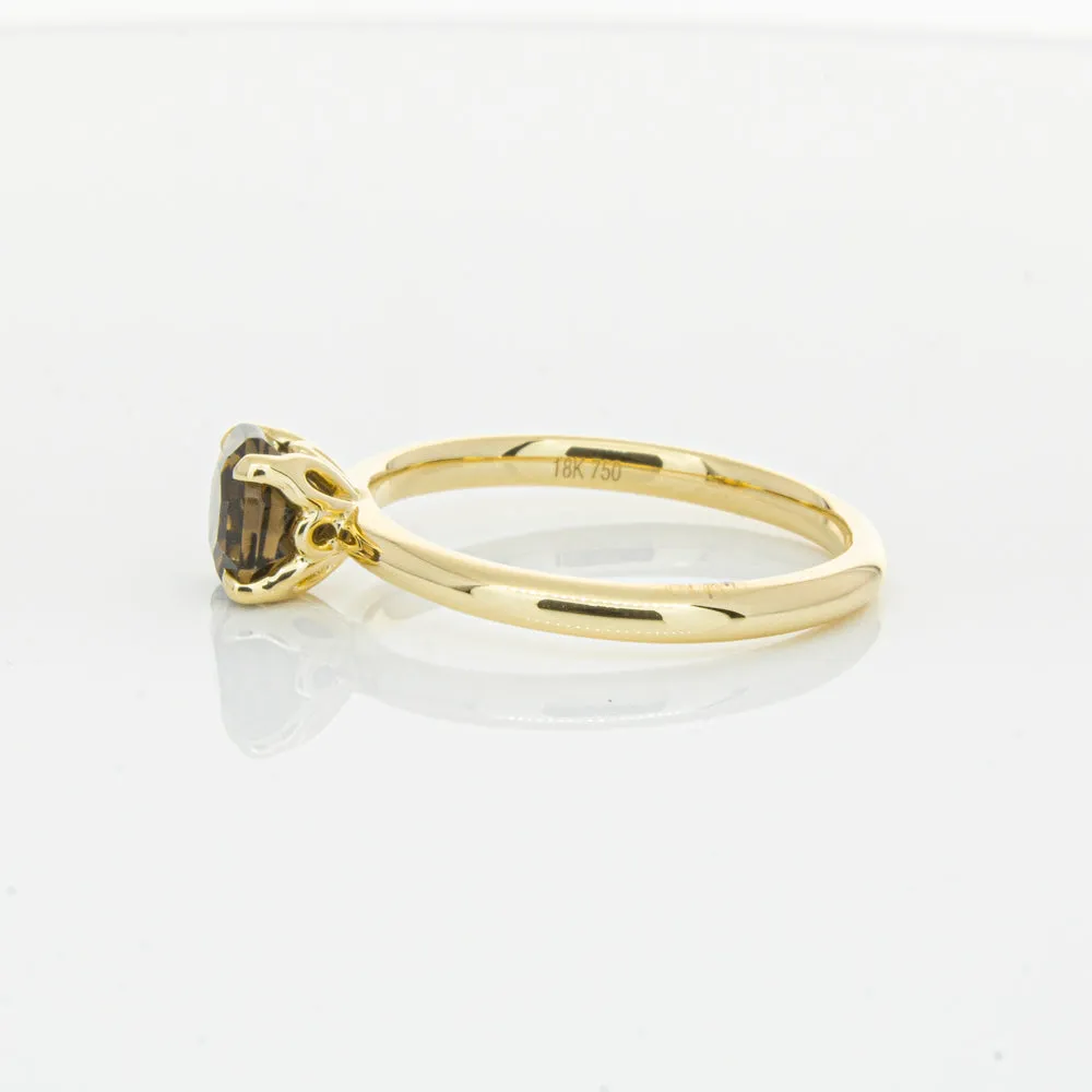 18ct Yellow Gold Smoky Quartz Mini Octavia Ring