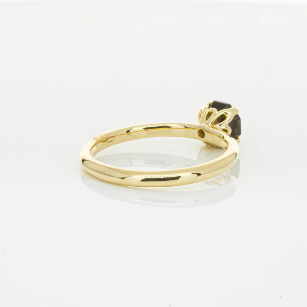 18ct Yellow Gold Smoky Quartz Mini Octavia Ring
