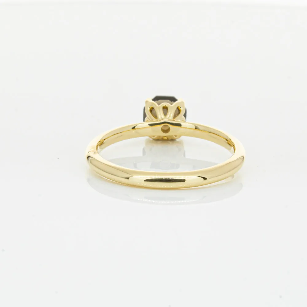 18ct Yellow Gold Smoky Quartz Mini Octavia Ring