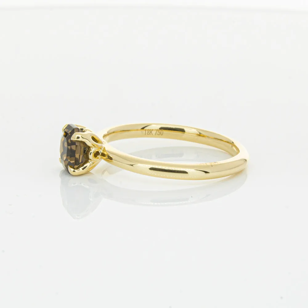18ct Yellow Gold Smoky Quartz Mini Octavia Ring