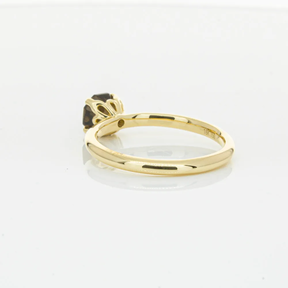 18ct Yellow Gold Smoky Quartz Mini Octavia Ring