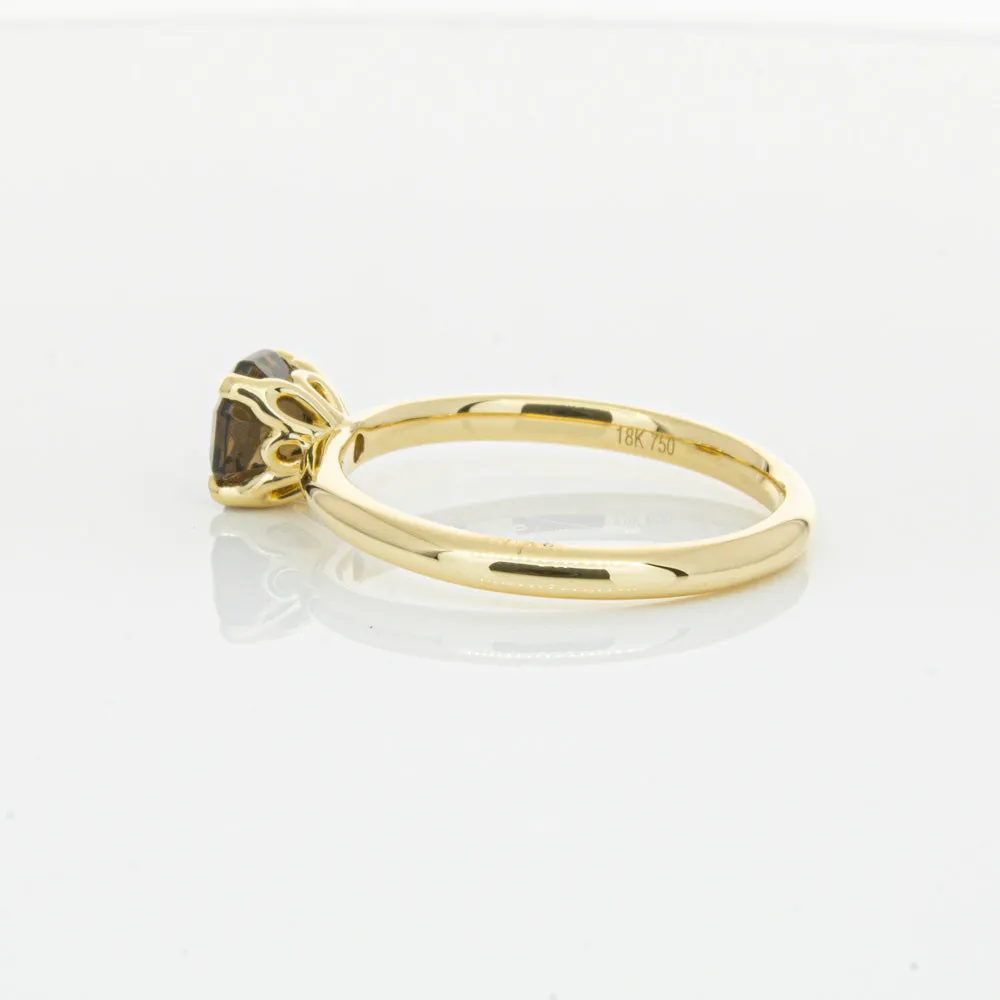 18ct Yellow Gold Smoky Quartz Mini Octavia Ring