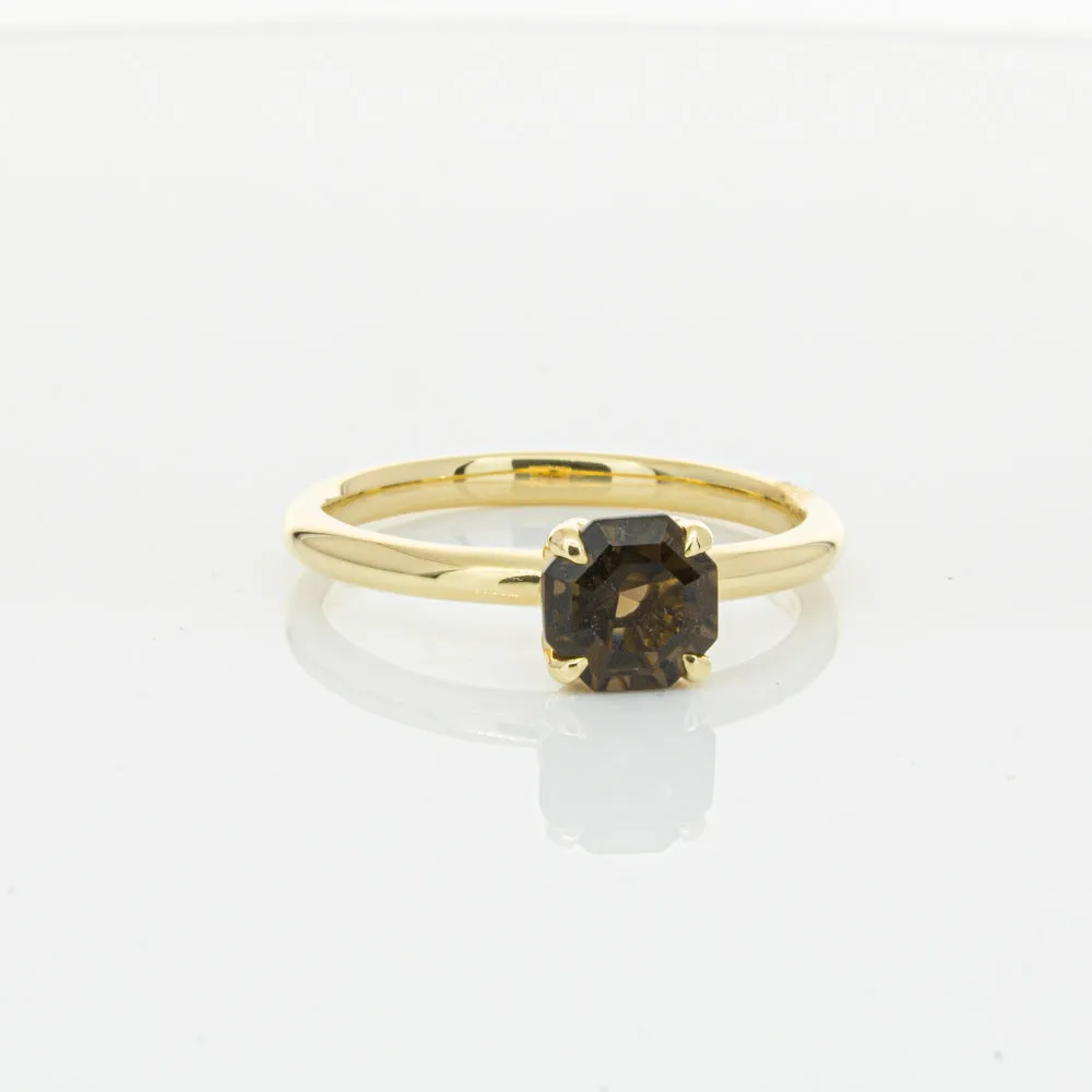 18ct Yellow Gold Smoky Quartz Mini Octavia Ring