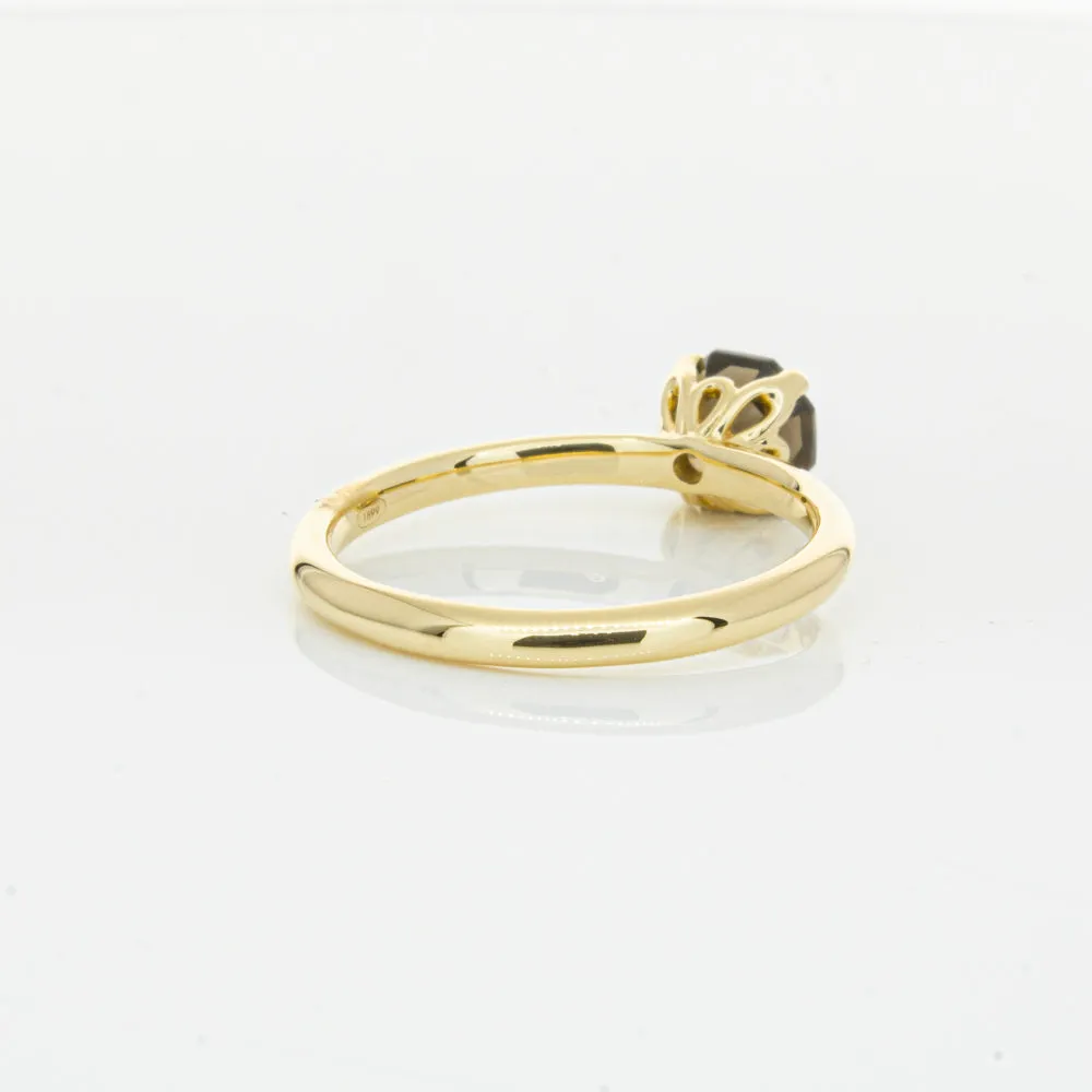 18ct Yellow Gold Smoky Quartz Mini Octavia Ring