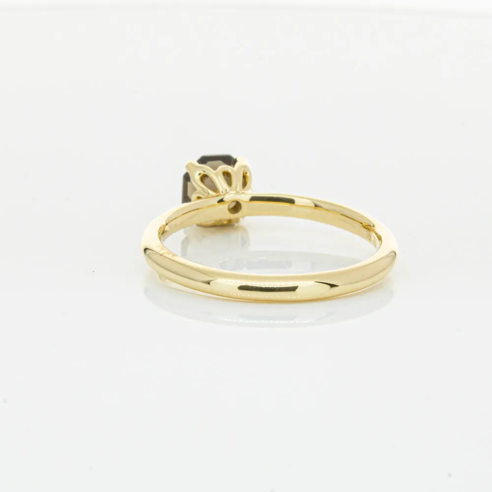 18ct Yellow Gold Smoky Quartz Mini Octavia Ring