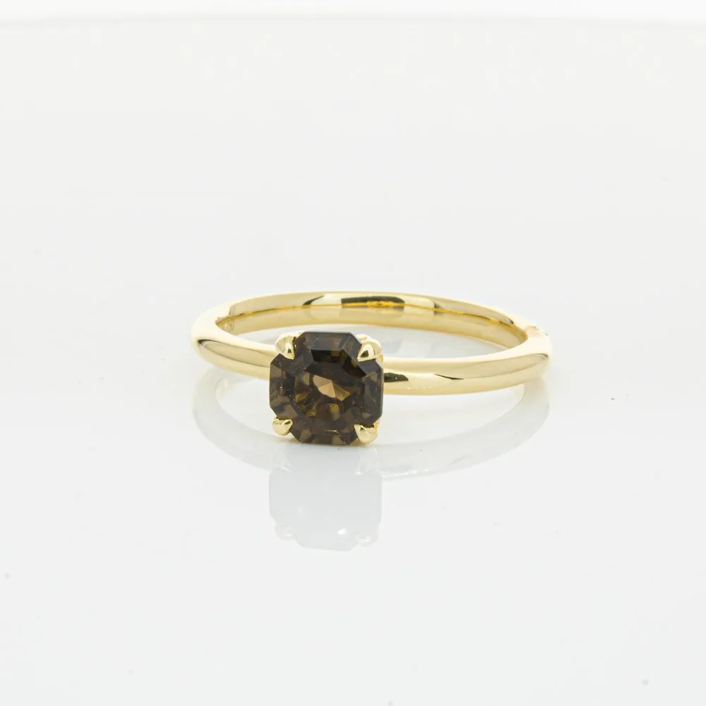 18ct Yellow Gold Smoky Quartz Mini Octavia Ring