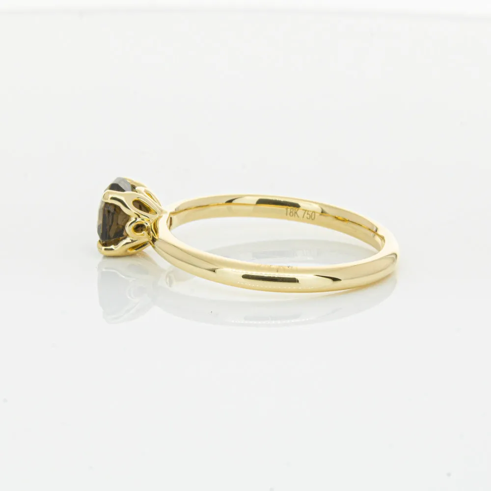 18ct Yellow Gold Smoky Quartz Mini Octavia Ring