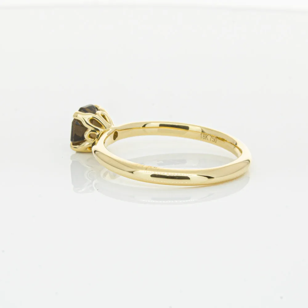 18ct Yellow Gold Smoky Quartz Mini Octavia Ring
