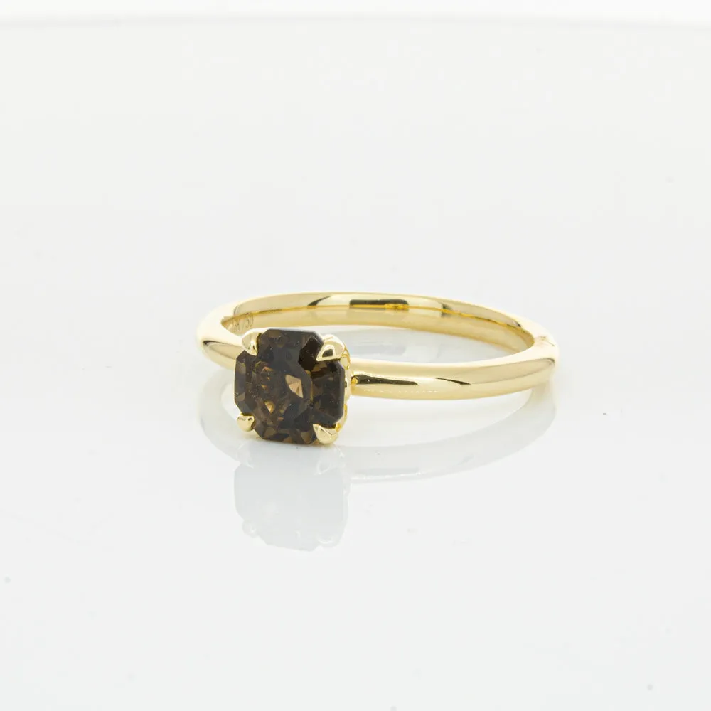 18ct Yellow Gold Smoky Quartz Mini Octavia Ring
