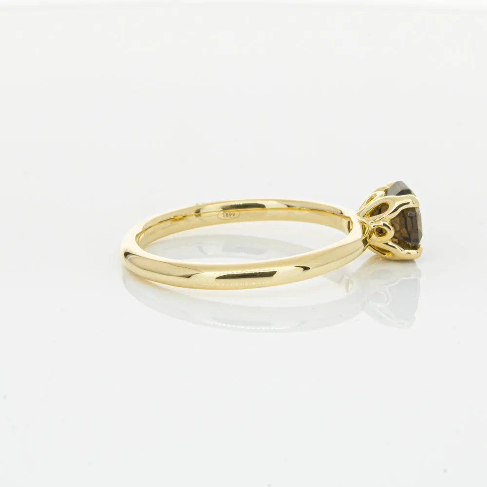 18ct Yellow Gold Smoky Quartz Mini Octavia Ring