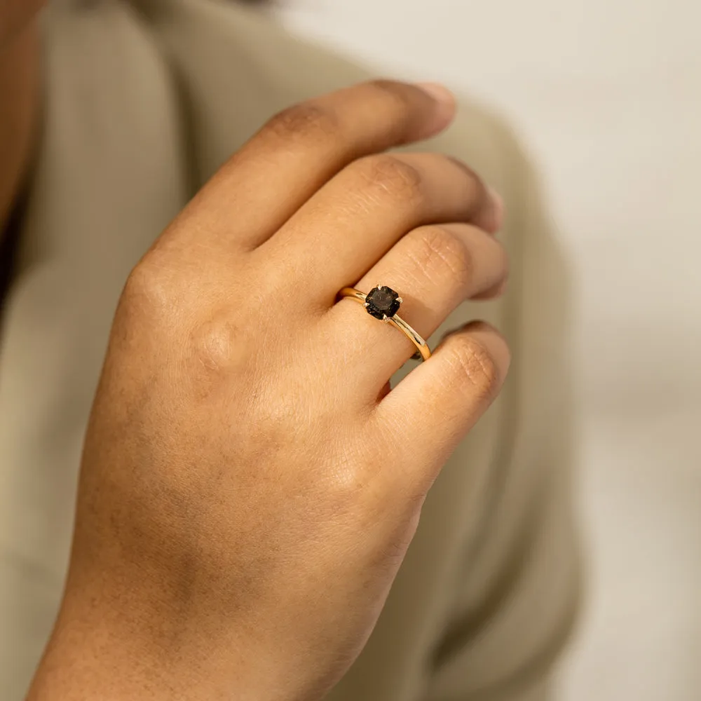 18ct Yellow Gold Smoky Quartz Mini Octavia Ring