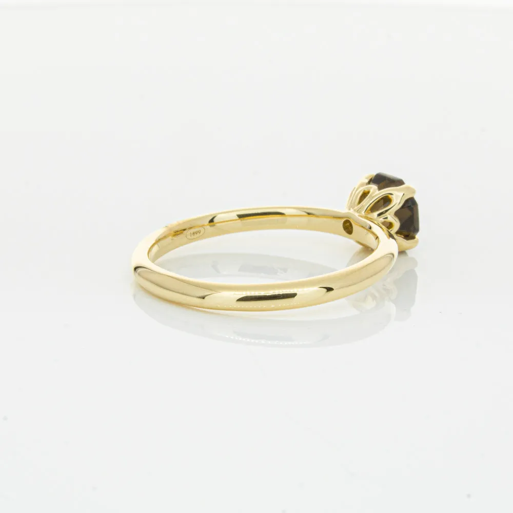 18ct Yellow Gold Smoky Quartz Mini Octavia Ring