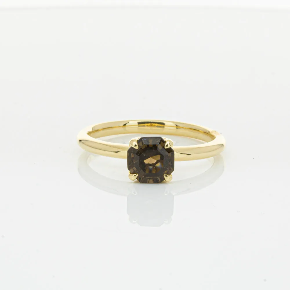 18ct Yellow Gold Smoky Quartz Mini Octavia Ring