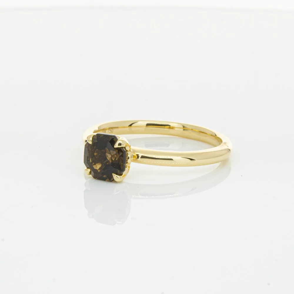 18ct Yellow Gold Smoky Quartz Mini Octavia Ring