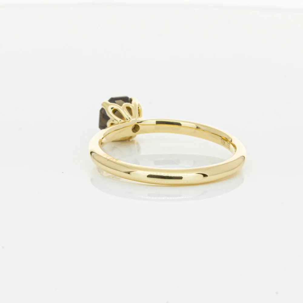 18ct Yellow Gold Smoky Quartz Mini Octavia Ring