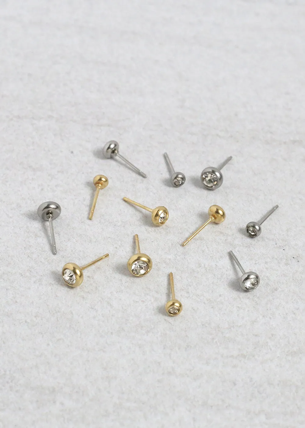 3-Pair Rhinestone Studs