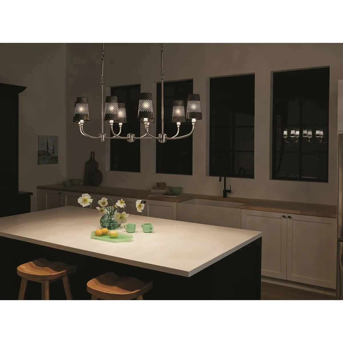 Adeena 47 in. 8 Lights Chandelier Pewter finish