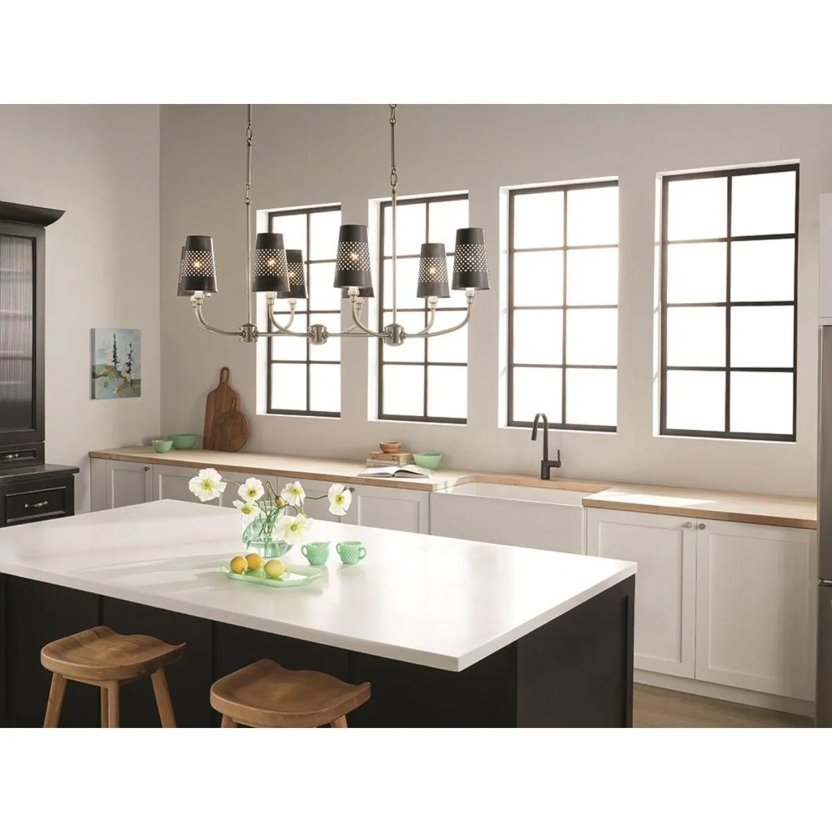 Adeena 47 in. 8 Lights Chandelier Pewter finish