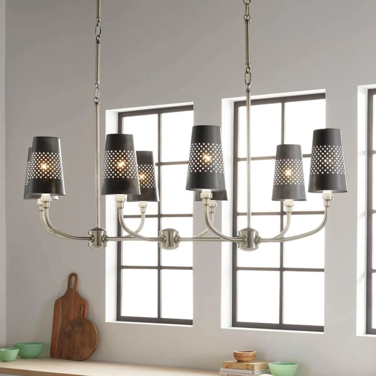 Adeena 47 in. 8 Lights Chandelier Pewter finish