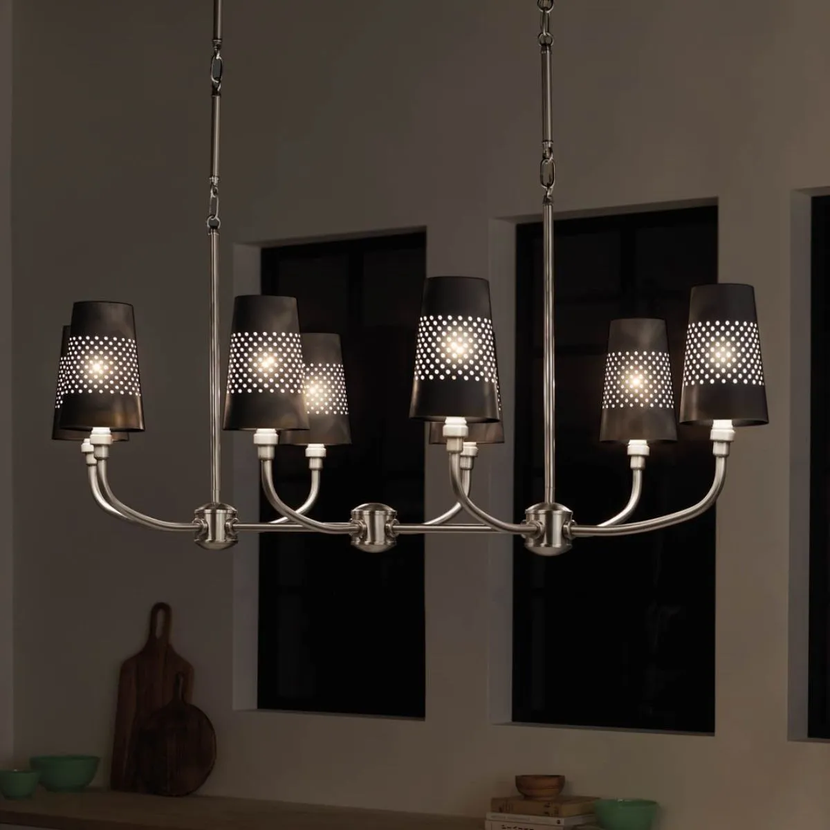 Adeena 47 in. 8 Lights Chandelier Pewter finish
