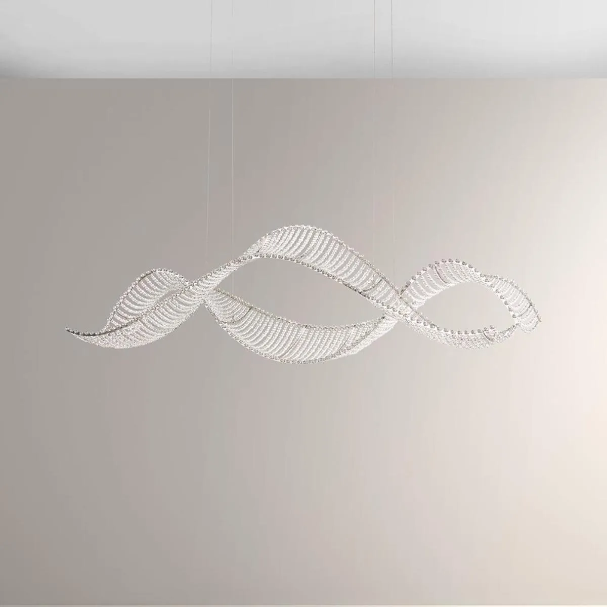 Alon 60 inch 6 Lights Stainless Steel LED Pendant Light with Clear Swarovski Crystals