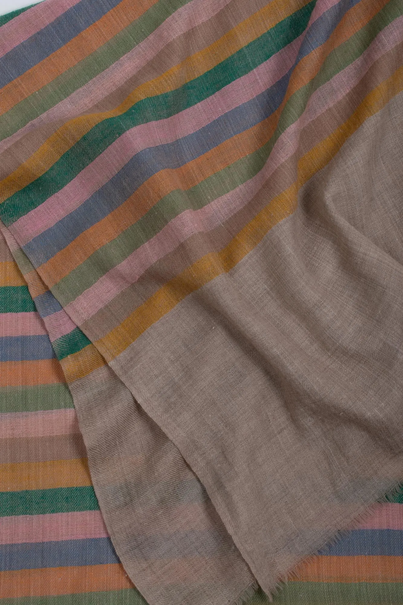 Artisan Made Striped Cashmere Wrap - NEWHAVEN