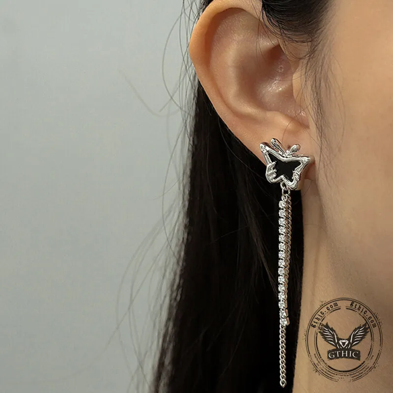 Black Liquid Butterfly Alloy Jewelry Set