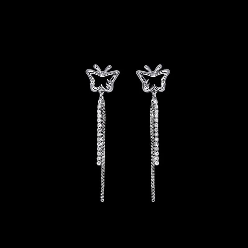 Black Liquid Butterfly Alloy Jewelry Set