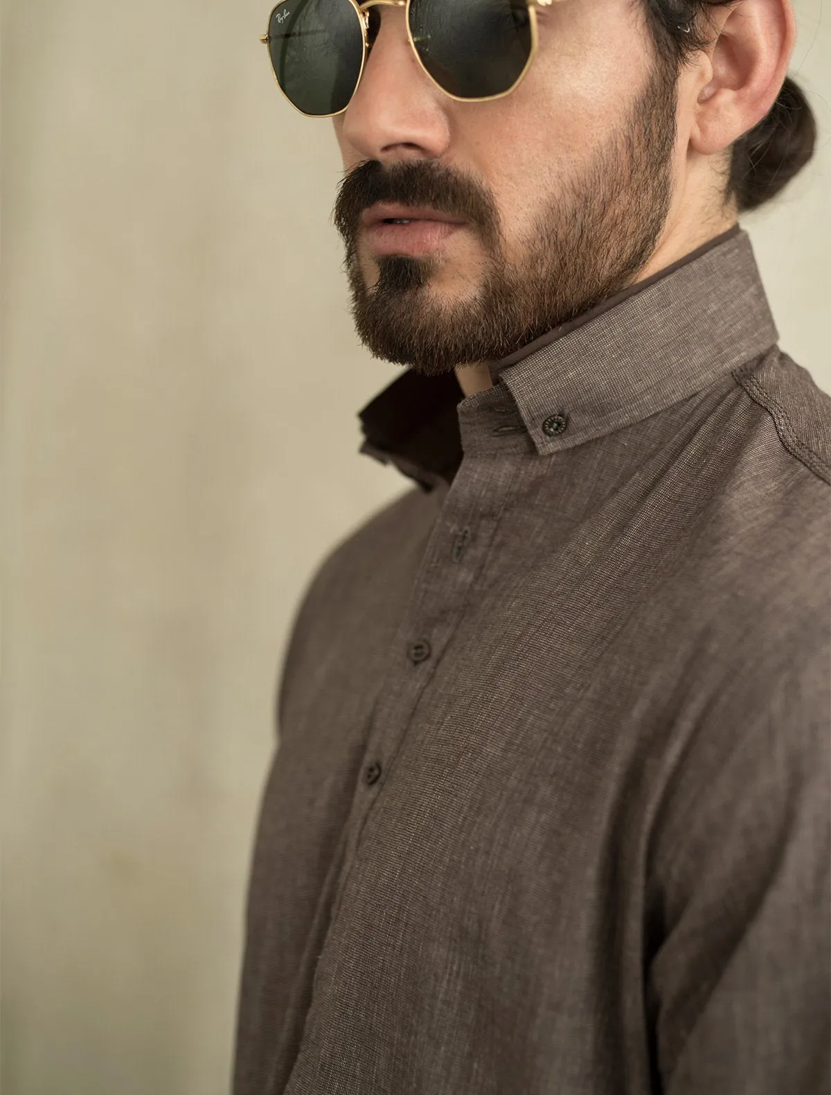 BROWN TEXTURE SHALWAR KAMEEZ