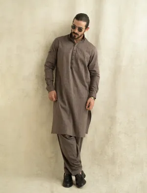 BROWN TEXTURE SHALWAR KAMEEZ
