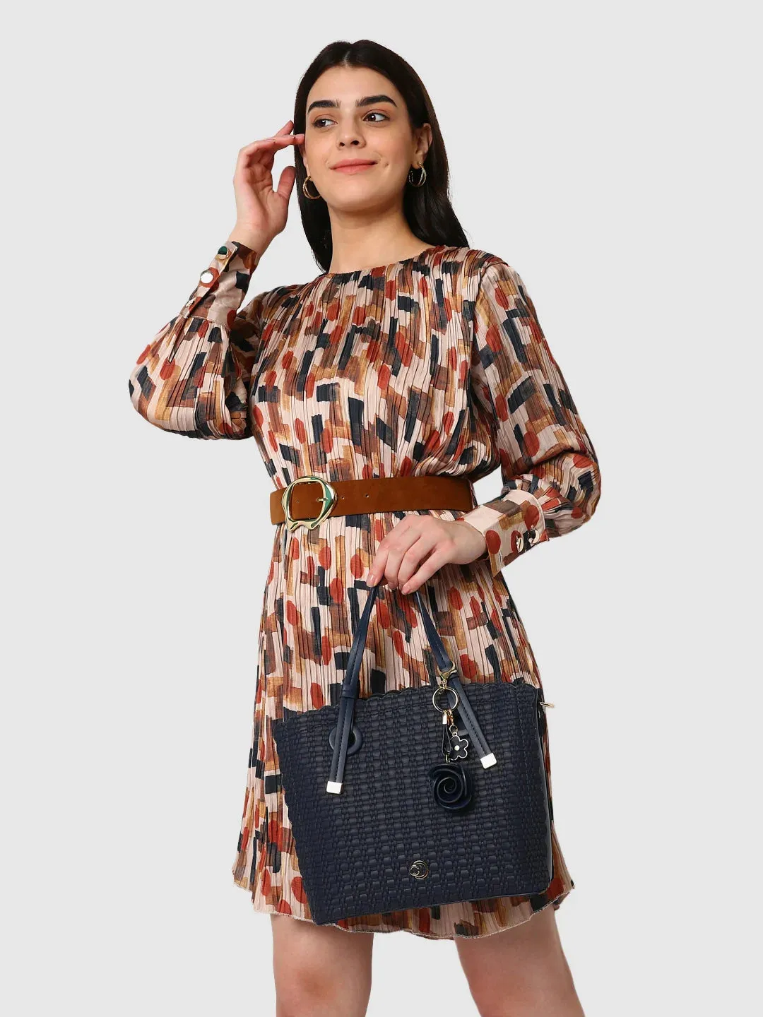 Caprese Andrea Satchel Medium Handbag Navy