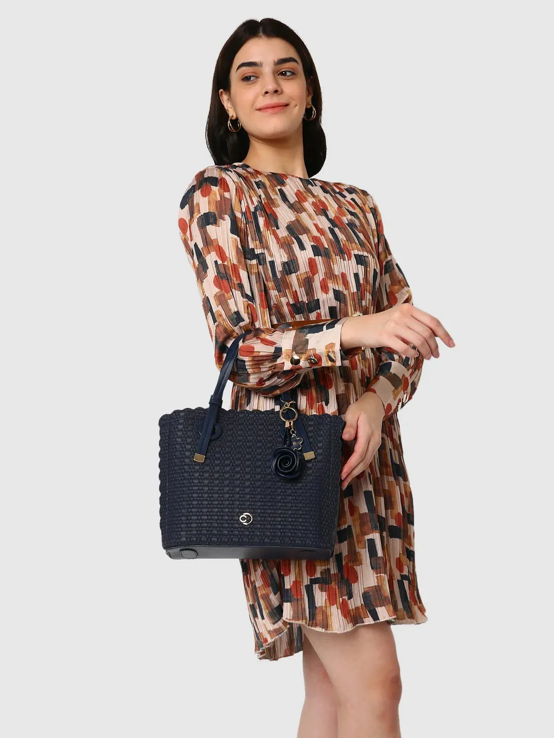 Caprese Andrea Satchel Medium Handbag Navy