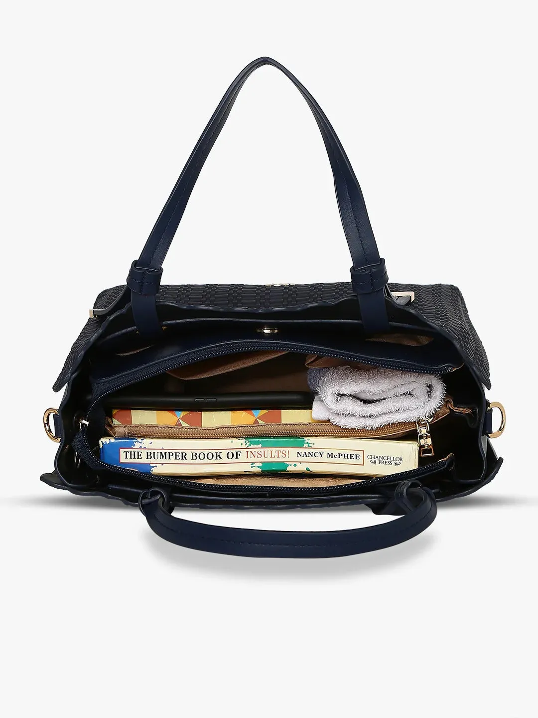 Caprese Andrea Satchel Medium Handbag Navy
