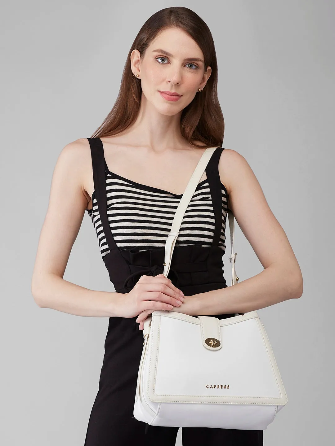 Caprese Aurora Satchel Small Yellow Handbag