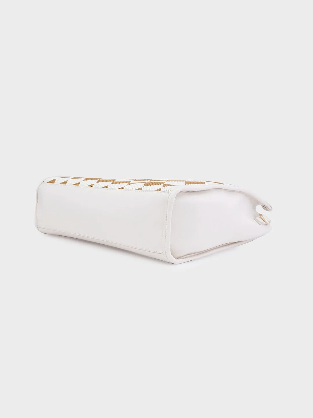 Caprese Checker Satchel Medium Cream