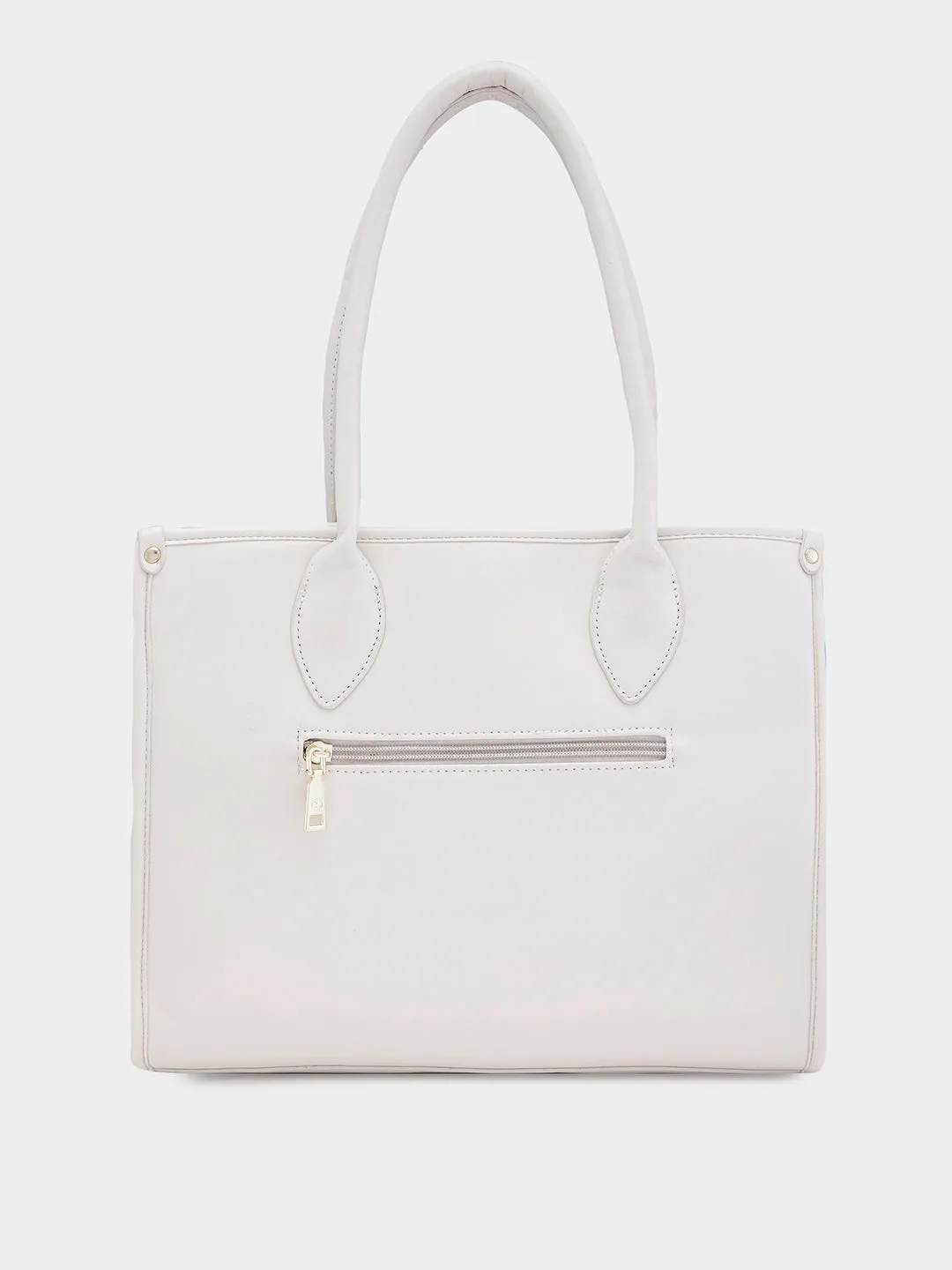 Caprese Checker Satchel Medium Cream