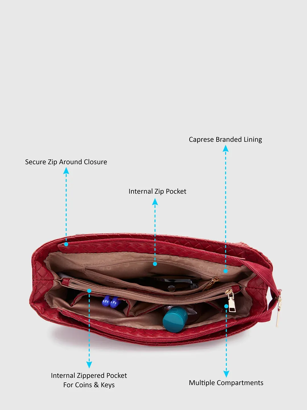 Caprese Darina Satchel Medium Red