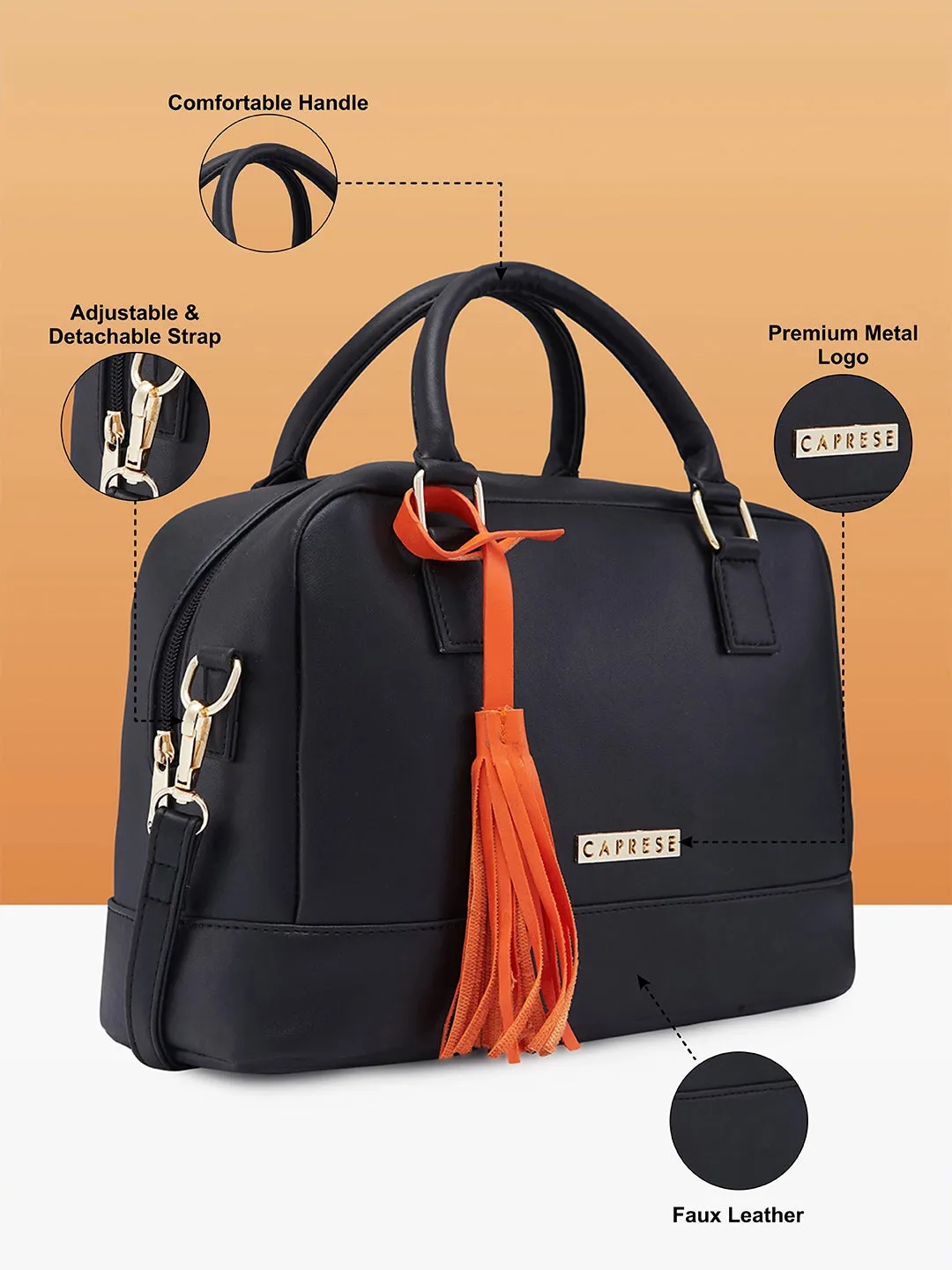 Caprese Jones Satchel Small Black