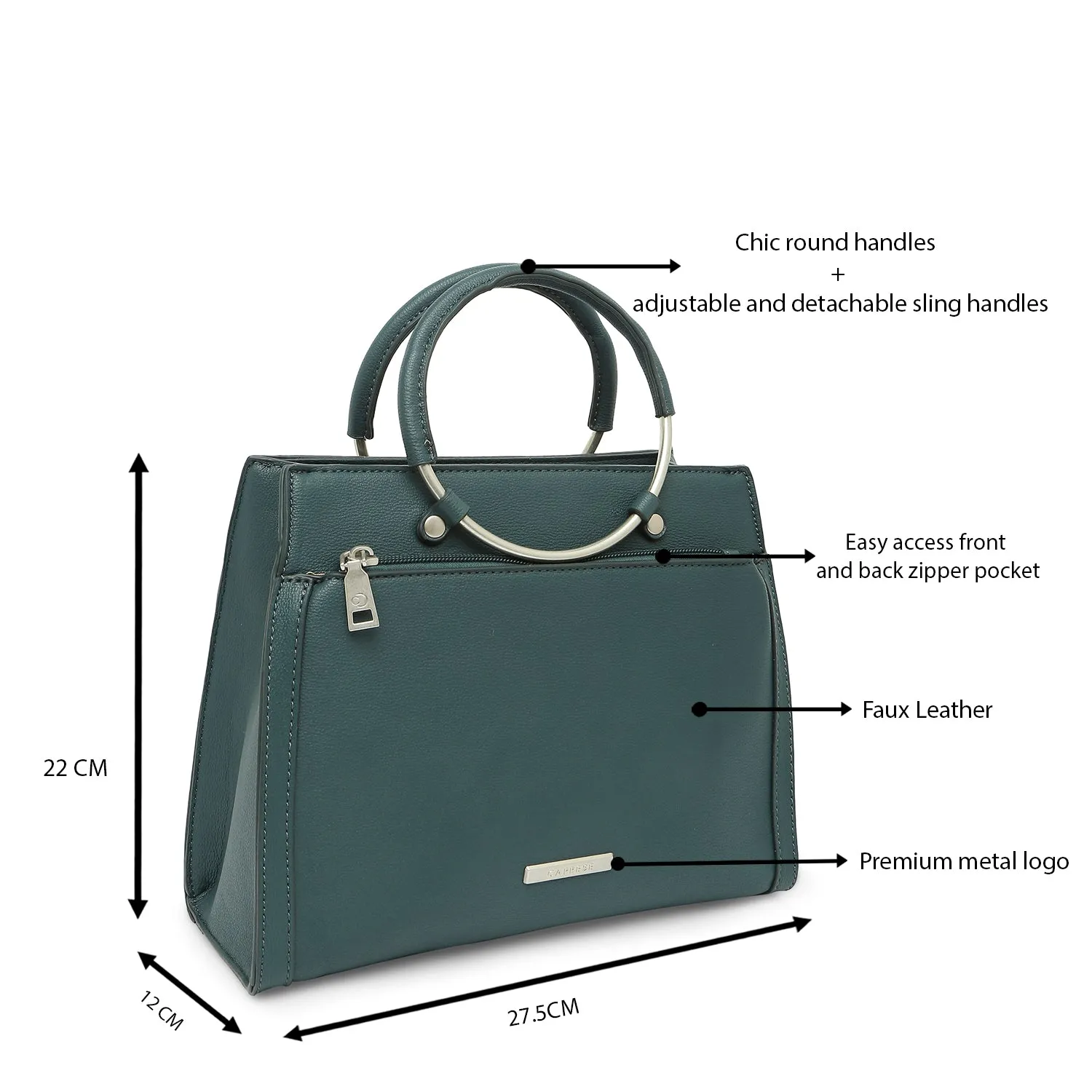 Caprese Lilya Satchel Small Green