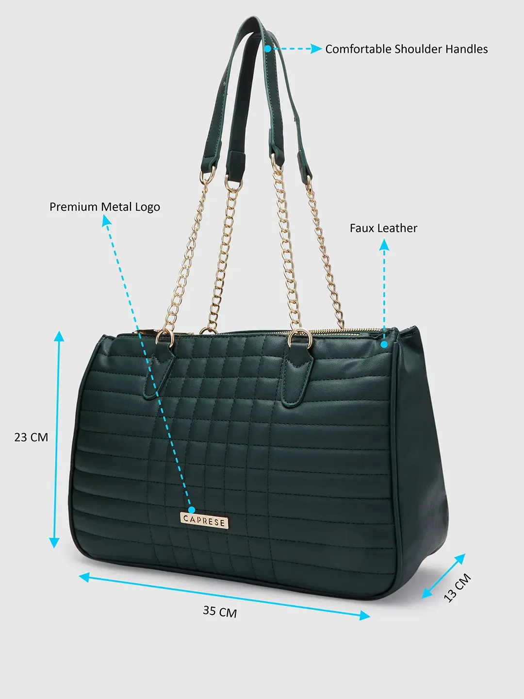 Caprese Maxim Satchel Large Dark Green
