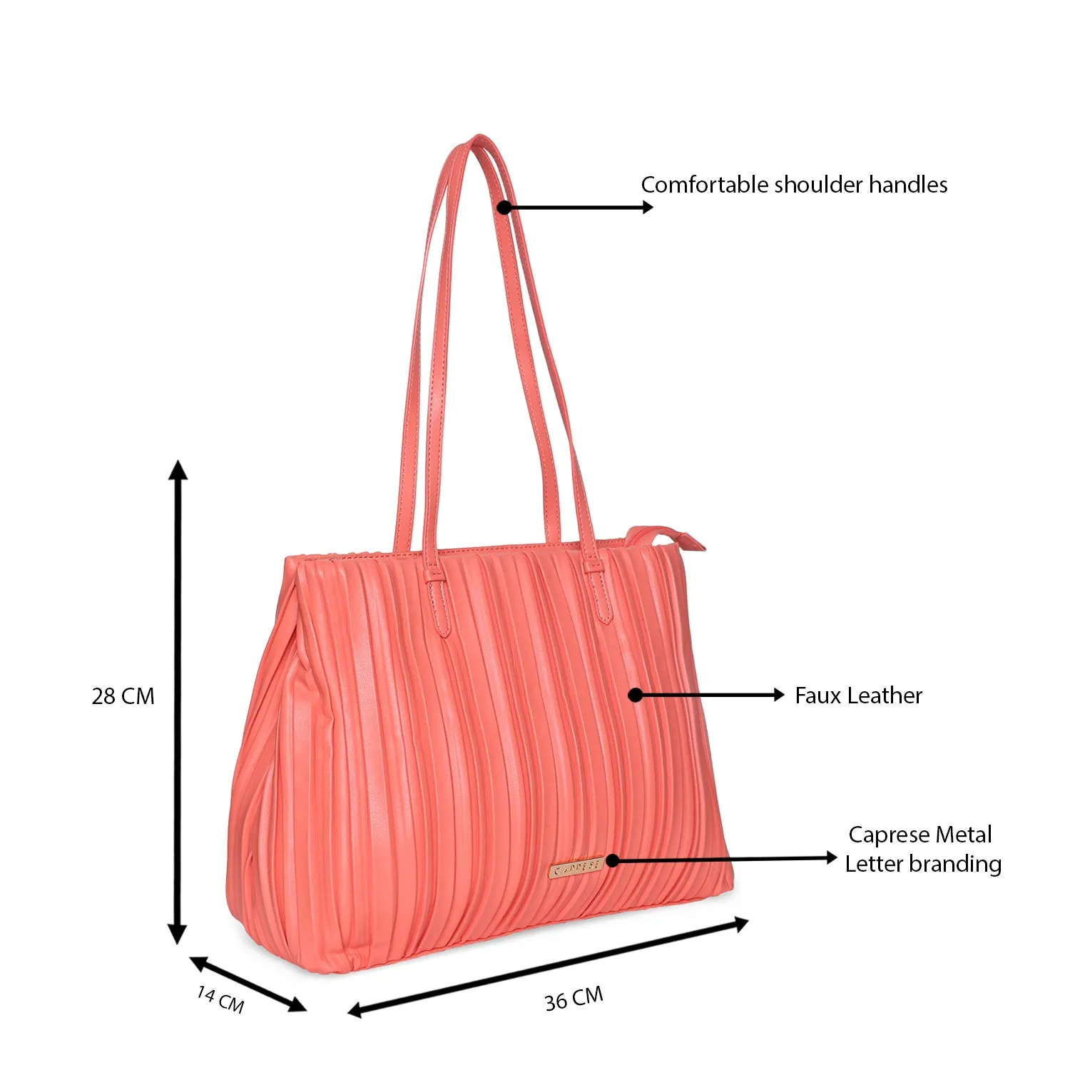 Caprese Olena Satchel Large Coral