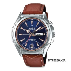 Casio Men's Standard Analog Brown Leather Strap Watch MTPE200L-2A MTP-E200L-2A