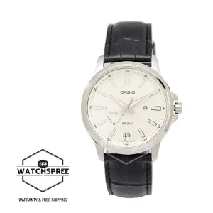 Casio Standard Analog Black Leather Strap Watch MTPE137L-9A